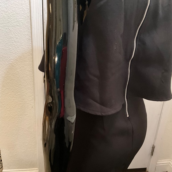 NWOT SEXY SLEEVELESS PENCIL STYLE DRESS W/ BELERO FLOW ATTACHED TOP L ♥️♥️♥️ - Picture 6 of 16